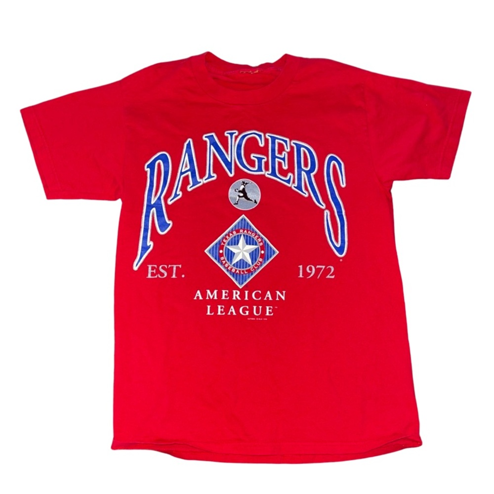 Texas Rangers Vintage 1996 Puff Ink T-Shirt: American League: Nolan Ryan: MLB